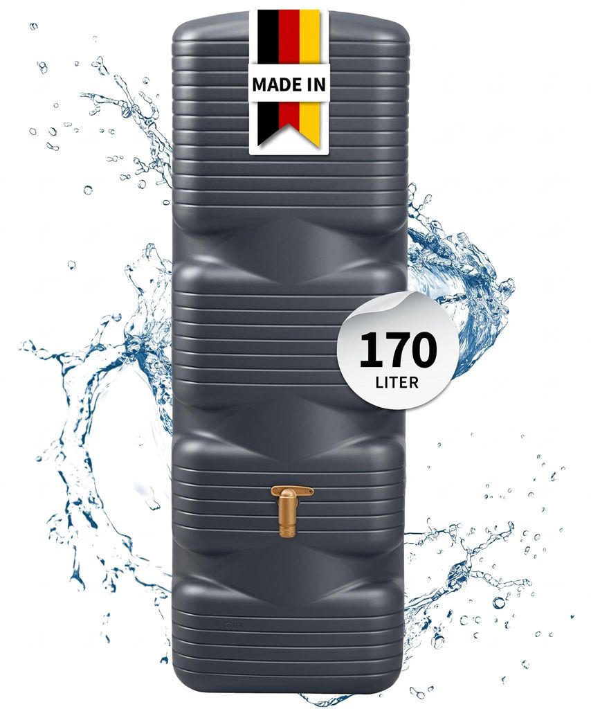 4rain QUADRO Wandtank 170 Liter graphite grey Productafbeelding  AI-gegenereerde afbeelding