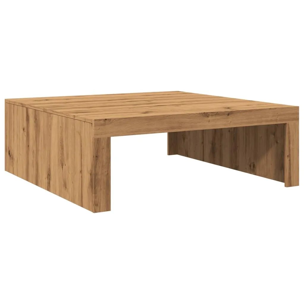 Tavolino Salotto Rovere SYFAX 100x100x35cm - Robusto e Facile