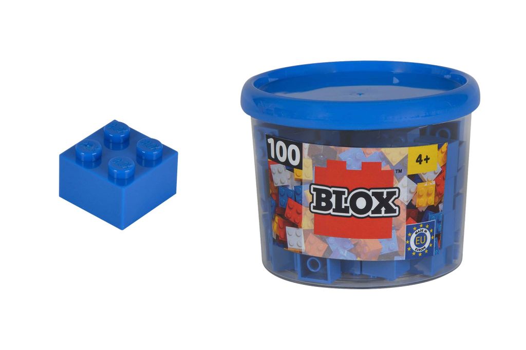 Simba Bausteine Blox 100 blaue 4er Steine in Dose Produktbild 
