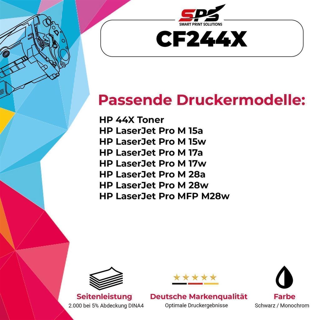 Toner kompatibel zu HP 44X/ CF244X Schwarz | Kaufland.de