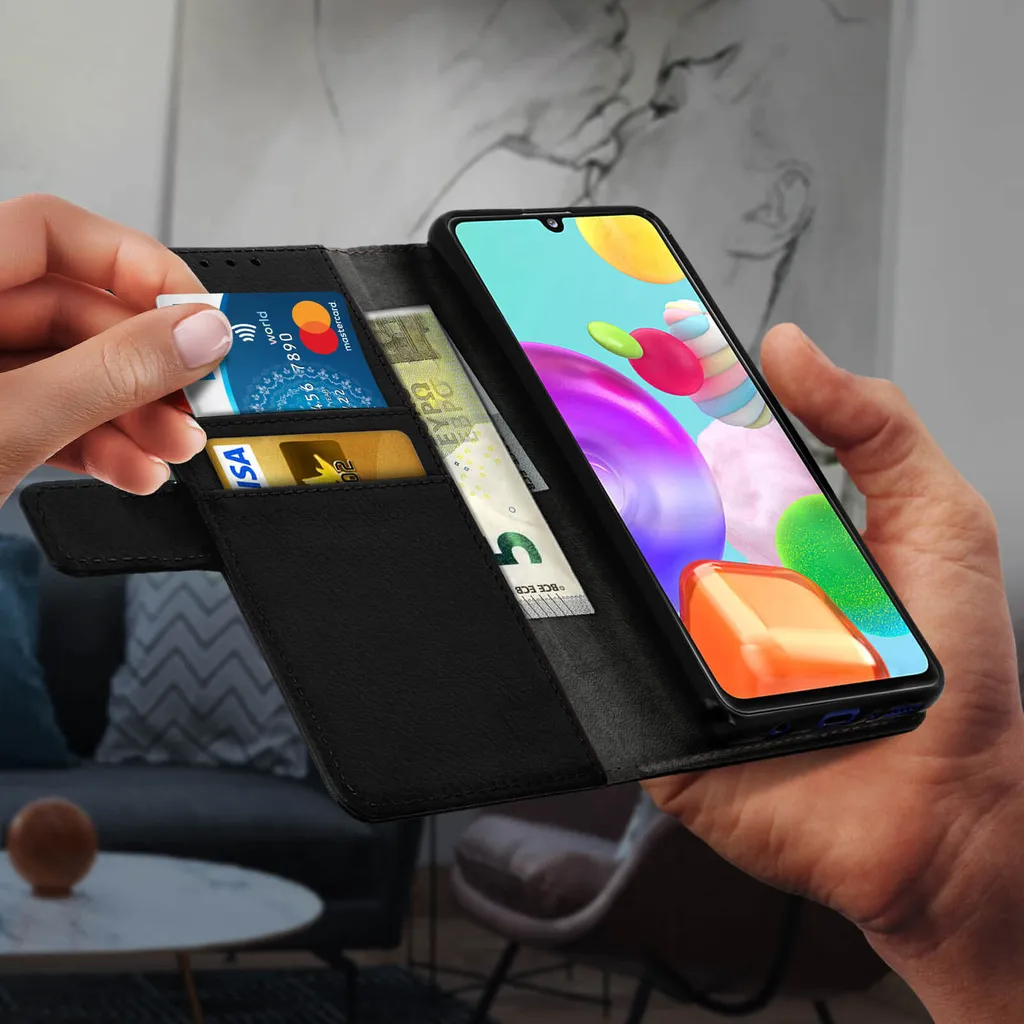 Flip Cover Avizar per Samsung A41 Nera - Elegante e Pratica - 5