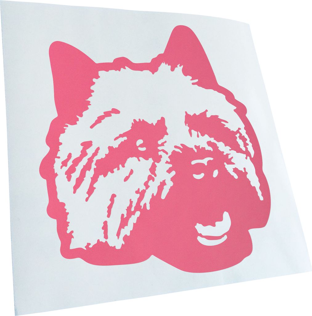 Kiwistar - Autoaufkleber - Norwich Terrier Hund - Hellrosa - 30x27cm - Aufkleber für Auto, Laptop, Fahrrad, LKW, Motorrad Mehrfarbig JDM Decal Racing