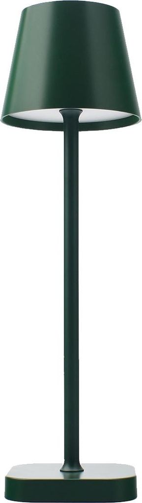 FlinQ Tischlampe Lume – Wiederaufladbar – Schlafzimmerlampe – Dimmbar mit Speicher – 3 Lichtstufen – 38 cm – Dunkelgrün