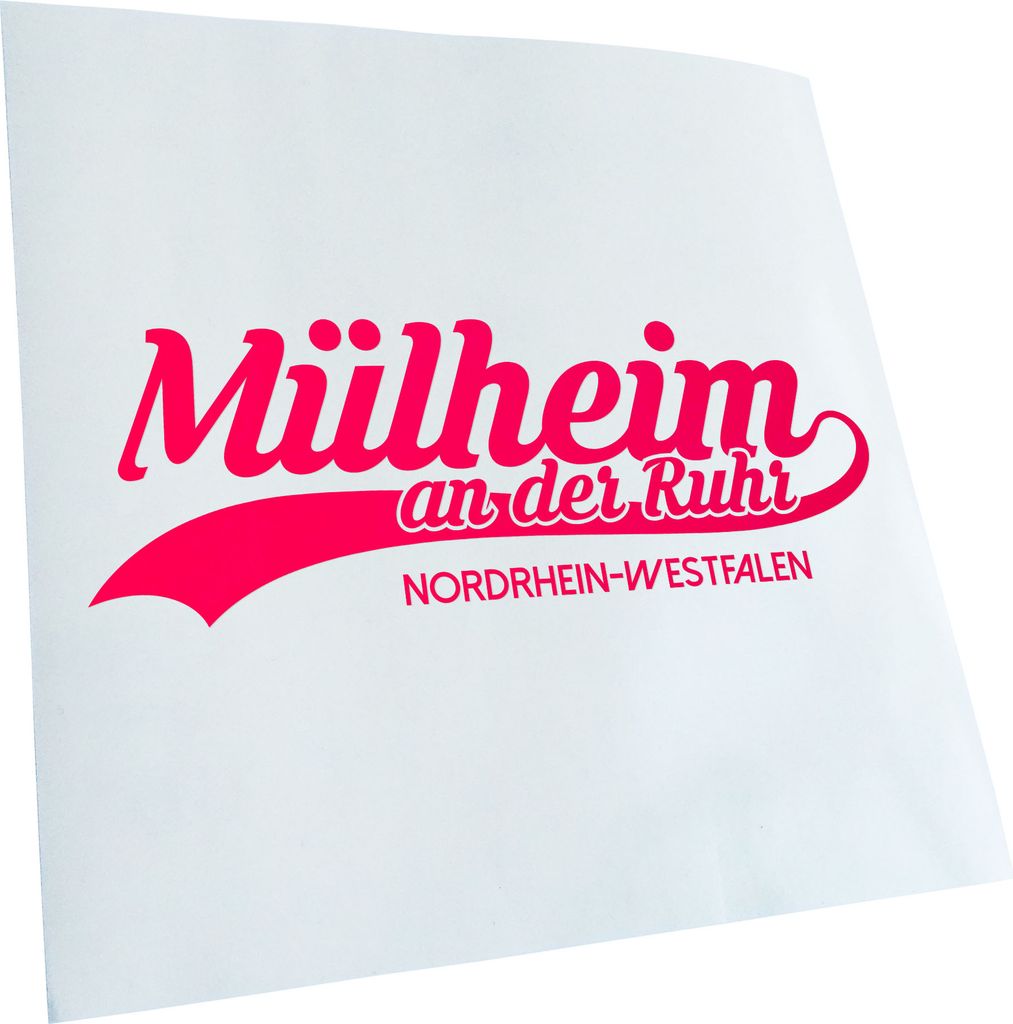 Kiwistar - Autoaufkleber - Mülheim Nordrhein-Westfalen - Neonpink - 24x8cm - Aufkleber für Auto, Laptop, Fahrrad, LKW, Motorrad Mehrfarbig JDM De...