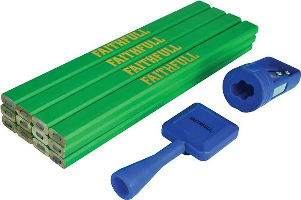 Évitez les Mines Cassées avec le Crayon Charpentier Dur Faithfull Vert x12