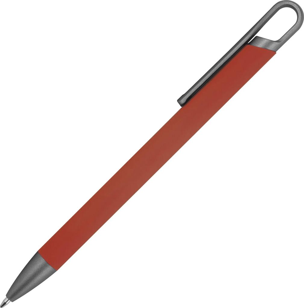 Gummierter Soft Touch Gel Kugelschreiber aus Metall / Farbe: bordeaux