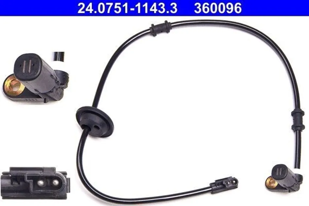Capteur ABS ATE 24.0751-1143.3 pour Mercedes Classe C W202 et CLK C208