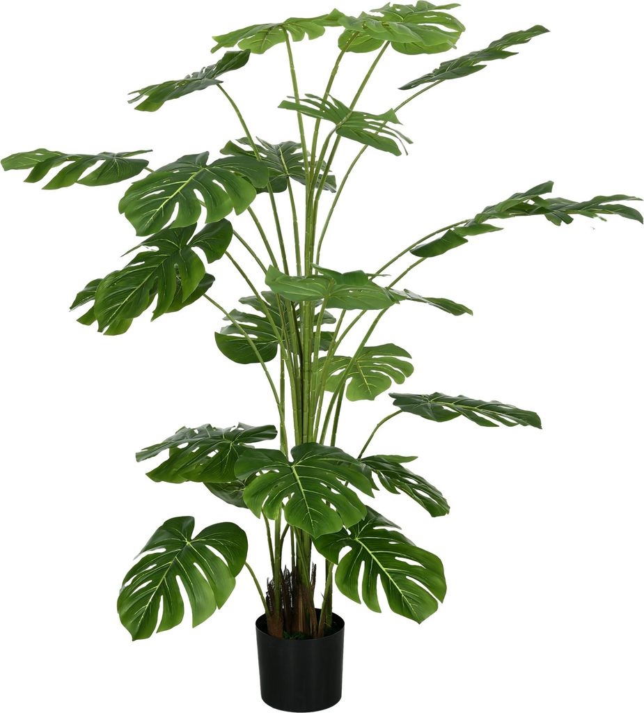 Fortuna Lai Künstliche Pflanzen, Kunst Monstera Deliciosa, 180 cm Kunstpflanze mit 24 Zweige, Zimmerpflanze, Kunstbaum, Pflanze Deko für Indoor, ...