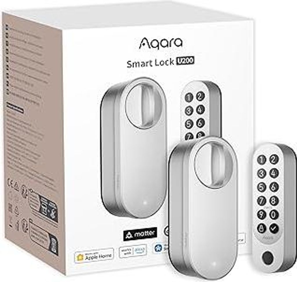 Aqara Smart Lock U200 (mit Fingerabdruck), Matter Over Thread, Smartes Türschlosss mit Apple Home Key und Aufladbarem Akku, Kompatibel mit Apple, ...
