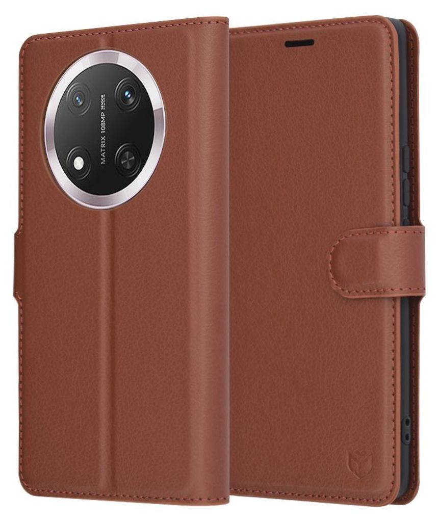 Techsuit Leather Folio puzdro pre Honor Magic7 Lite / X9c – hnedé