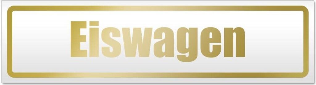 Kiwistar Eiswagen Magnetschild Schild magnetisch - 60cm Gold - Magnetfolie für Auto PKW Kfz