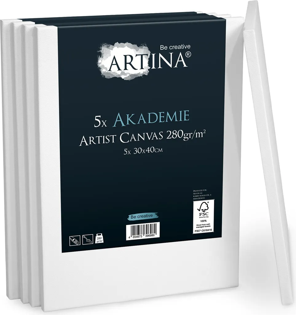 Set da 5 tele Artina Akademie su telaio