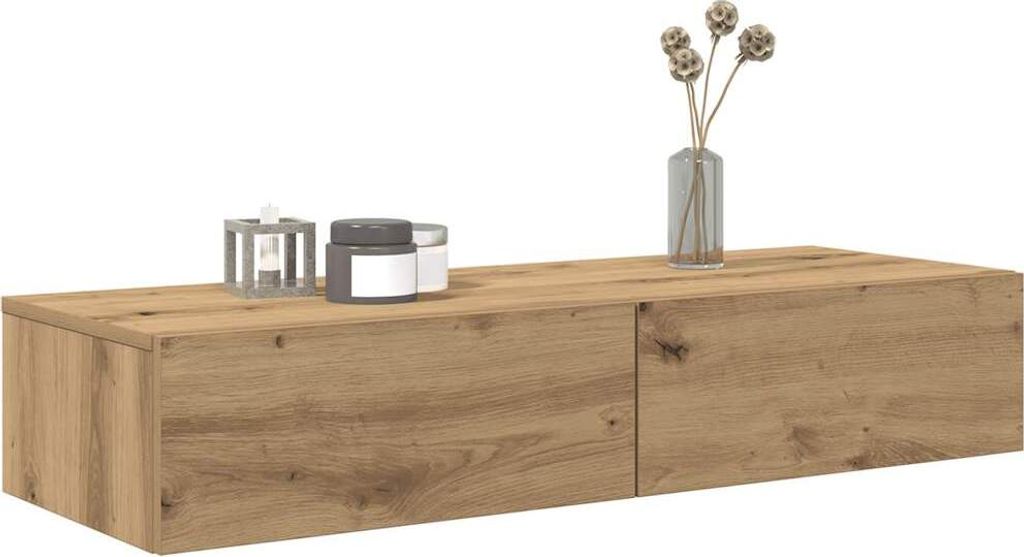 vidaXL Wandregal mit Schubladen Artisan-Eiche 100x36x19 cm Produktbild 