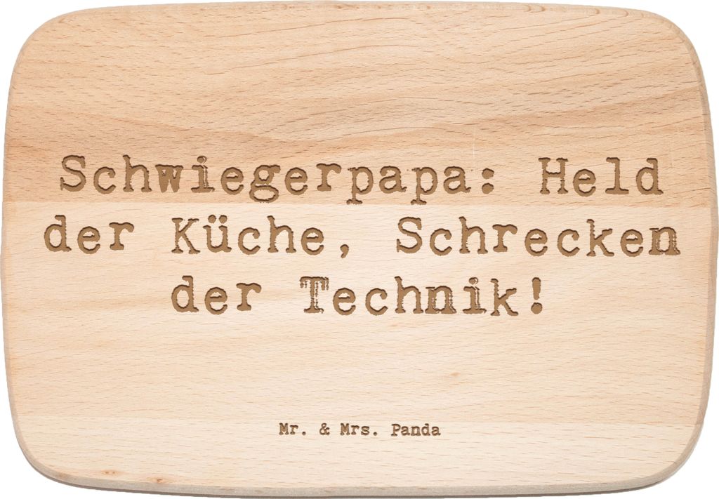 Mr. & Mrs. Panda Frühstücksbrettchen Spruch Schwiegerpapa Küche - Transparent - Geschenk, Weihnachten, vesperbrett, Humor, vesperbrettchen, Gesc...
