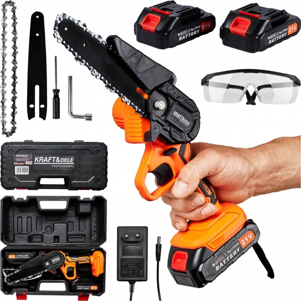 Kraft&Dele AKU tronçonneuse 21V 15cm KD10626 + 2x batteries Image du produit 