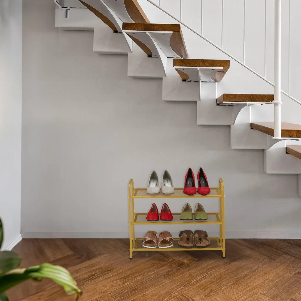 Étagère à chaussures dorée en métal design chic Luxe-100 Modulable - 2