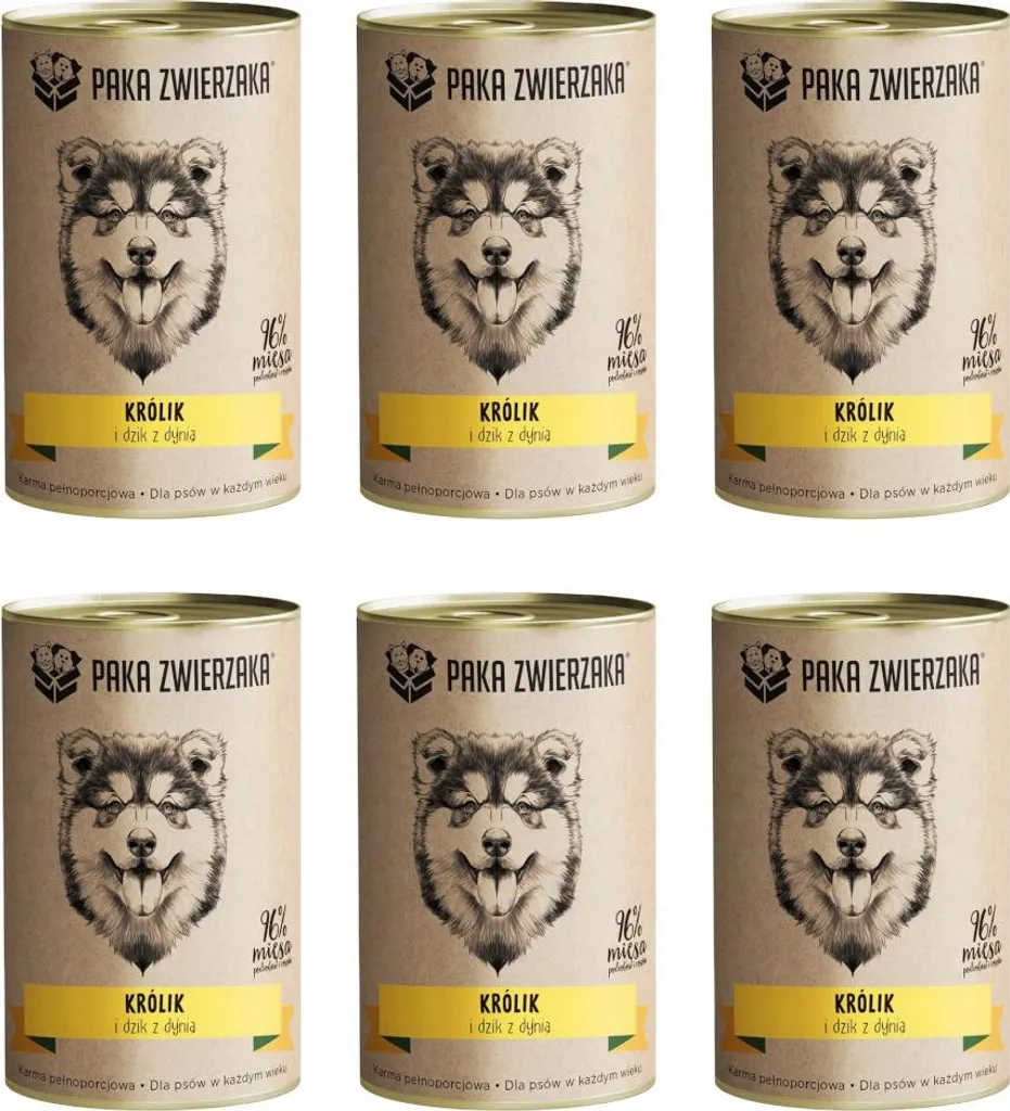 Aliment humide pour chien Lapin et Sanglier Pet Paka 400g riche en Fer