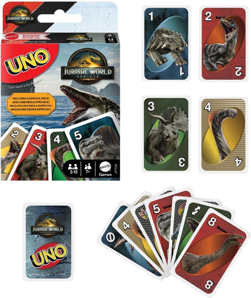 Mattel UNO Jurassic World 4 Produktbild 