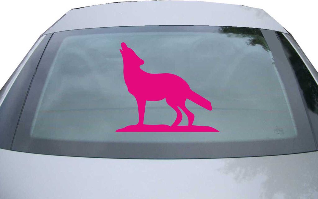 Indigos UG - Aufkleber Heckscheibe & Motorklappe DE2251 - pink - 600x514 mm - Wolf - Auto Scheiben Fenster Heckklappe Tuning Racing JDM - Die cut