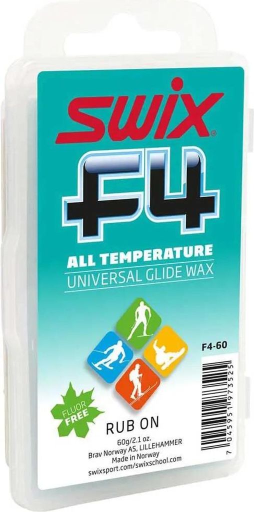 Swix F4 Glide 60g Rub-on W/cork Wachs Durchsichtig Durchsichtig One Size