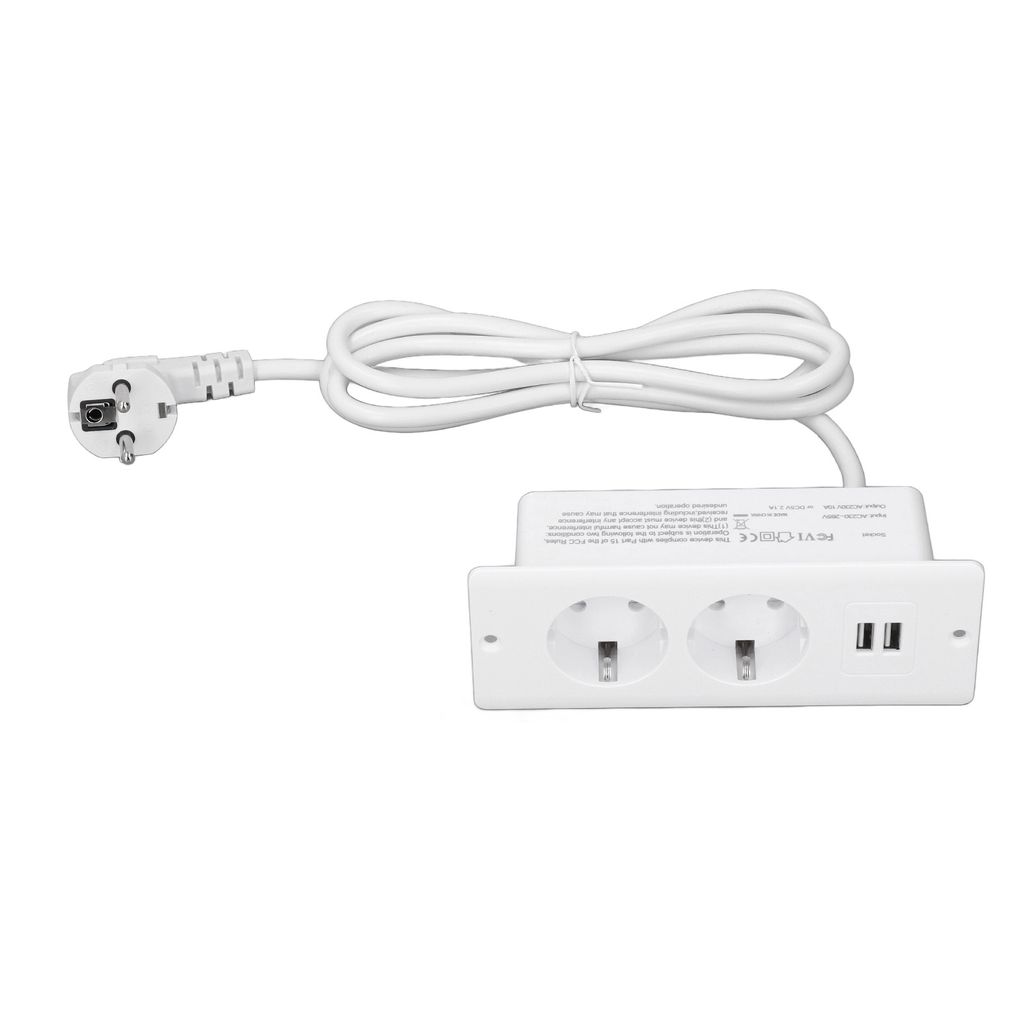 Zabudovaná zásuvka, 2 porty USB, 2 porty 10 A, zabudovaná Obrázok produktu