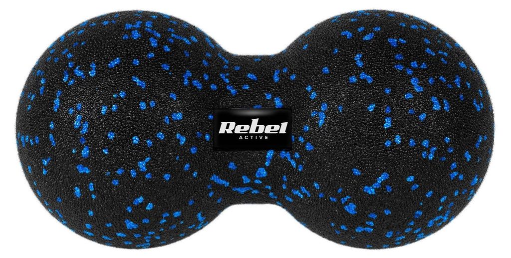 Fitness lopta Duoball, REBEL, 12 cm, čierna a modrá, Obrázok produktu 
