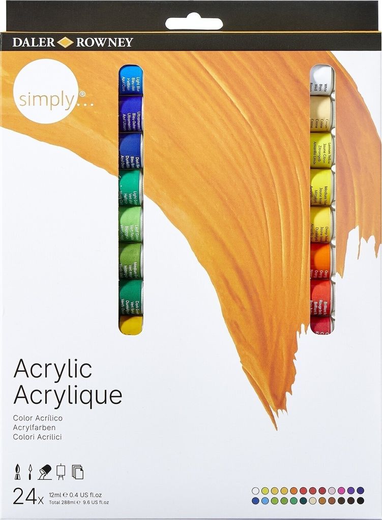 Daler Rowney Simply Sada akrylových farieb 24 x 12 ml Obrázok produktu 