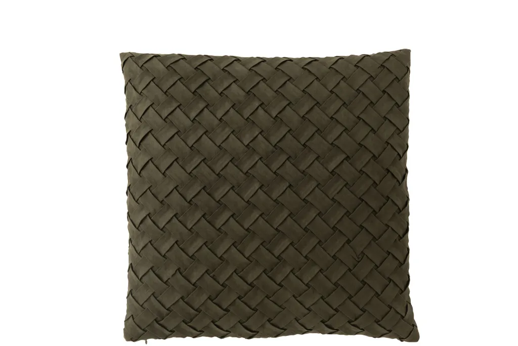Coussin Vert J-Line Tissé Polyester - Déco Durable pour Canapé Moderne