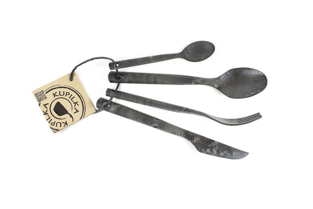 Kupilka Besteck Set, 4er Set KCUTK0 schwarz - schwarzes Campingbesteck