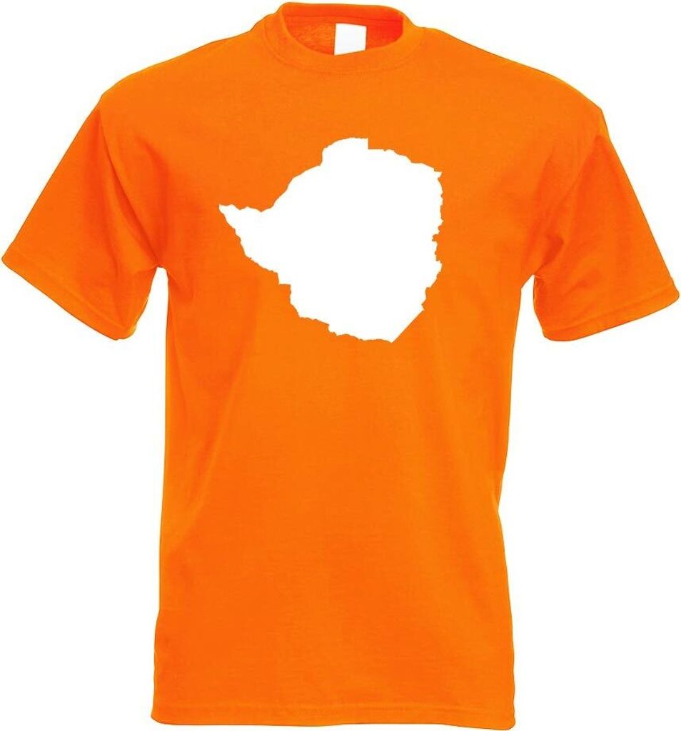 Kiwistar - T-Shirt - orange - Simbabwe Umriss Kontur Herren Funshirt Bedruckt Design Sprüche Spruch Motive - mit Motiv Bedruckt - Funshirt Design ...