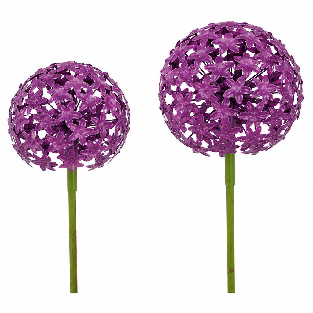 Allium Stecker Metall Ø16+20cm Gartenstecker lila 2erSet Produktbild 