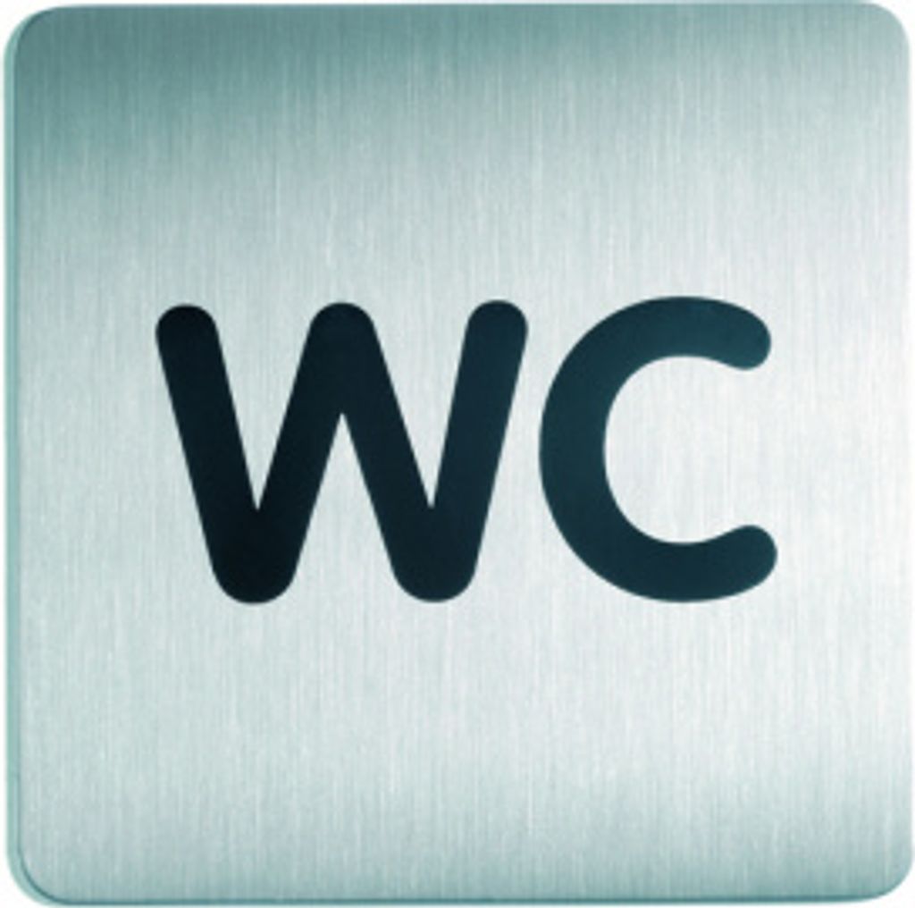 WC-Piktogramm, WC, quadratisch, Edelstahl, 1 Stk.