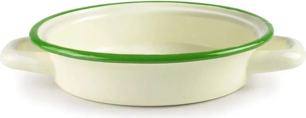 Rondel emaliowany 14 cm z zielonym brzegiem Zdjęcie produktu 