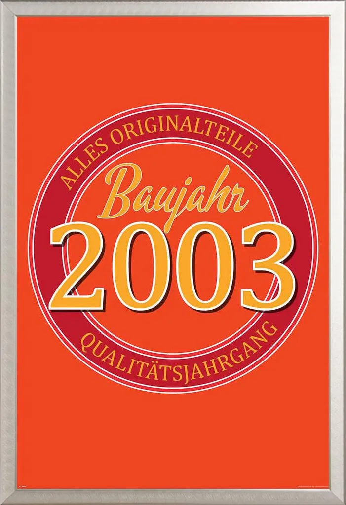 Cornice Argento Shinsuke con Poster Compleanno 2003 | Vetro Acrilico