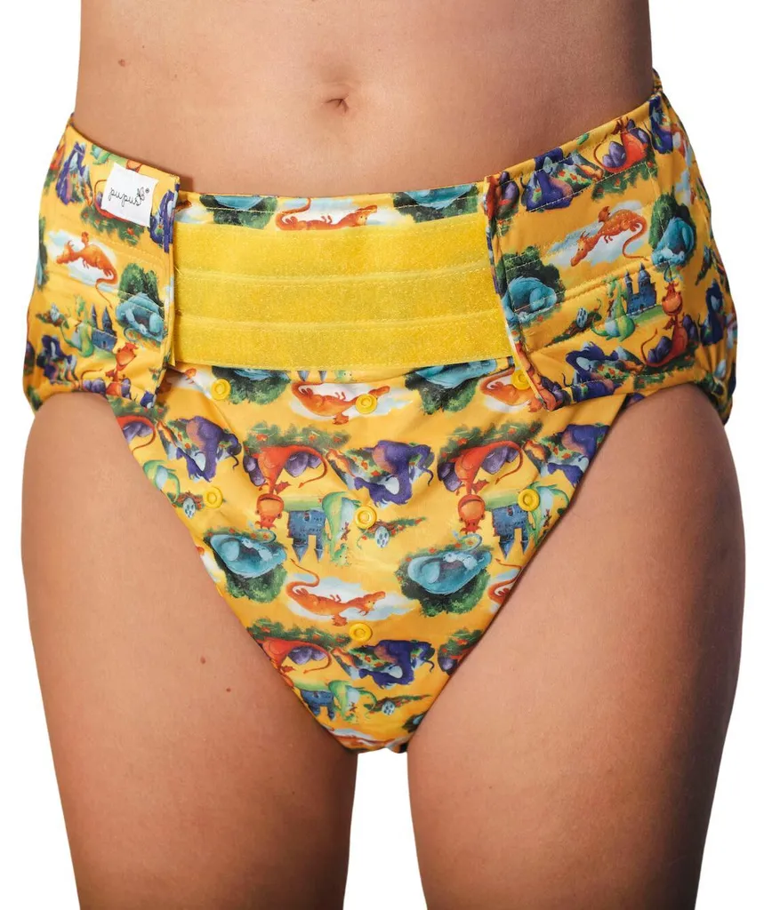 Pannolini di stoffa riutilizzabili per adulti con sacchetto e cuscinetto assorbente - taglia XL/2XL - Dragon