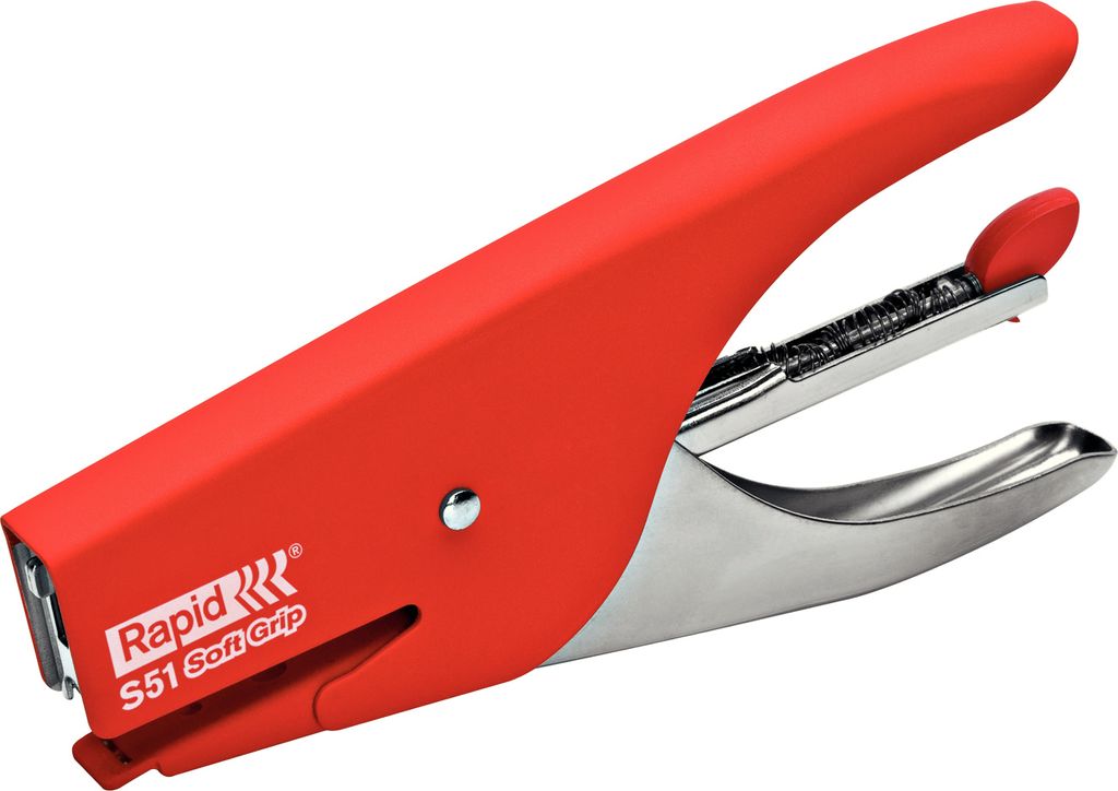 Heftzange S51Soft Grip Metall 12 Blatt rot.