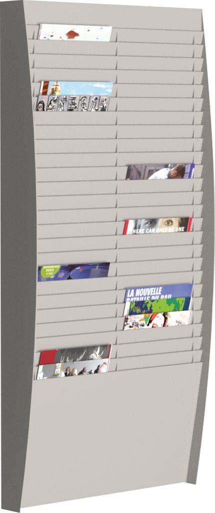 PAPERFLOW A4V2X25.02 Porte-brochures mural gris Image du produit 