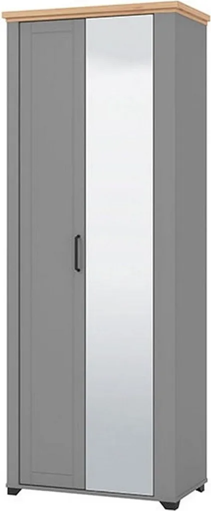 Meuble d'Entrée Coggiola Gris : Solution Rangement et Miroir 75x41x195h