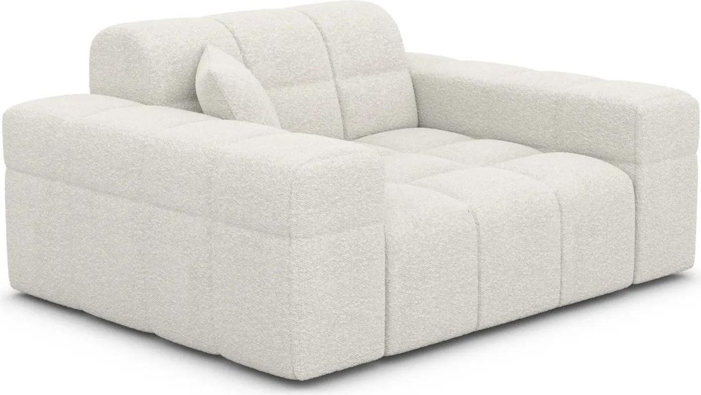 Bouclé Sessel Nivara Weiß
