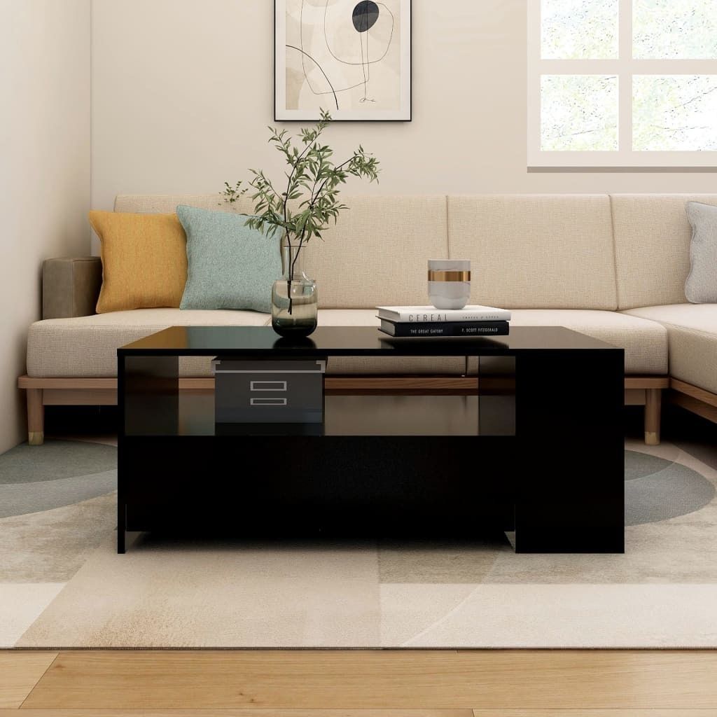 Maison Exclusive - Couchtisch Schwarz 102x55x42 cm Holzwerkstoff
