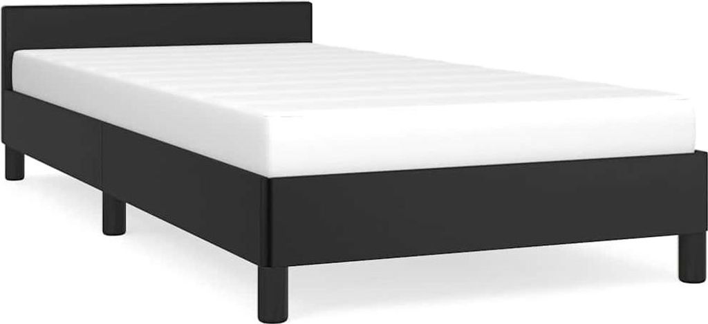 vidaXL Rám postele s čelem bez matrace černý 90x200 cm Obrázek produktu 