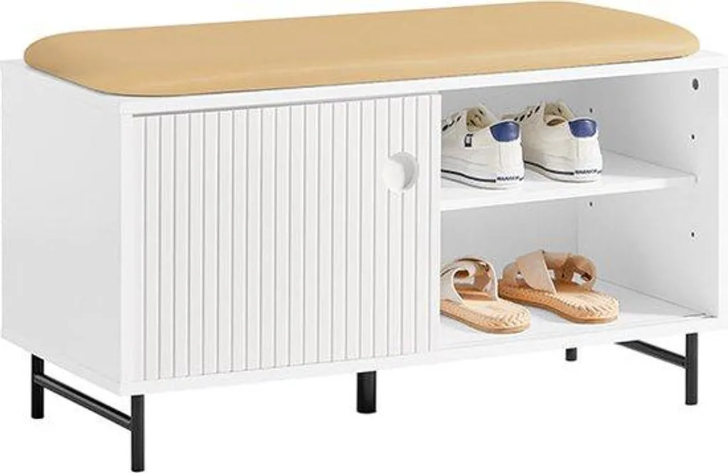 Banc de rangement chaussures en MDF avec assise pour hall d'entrée