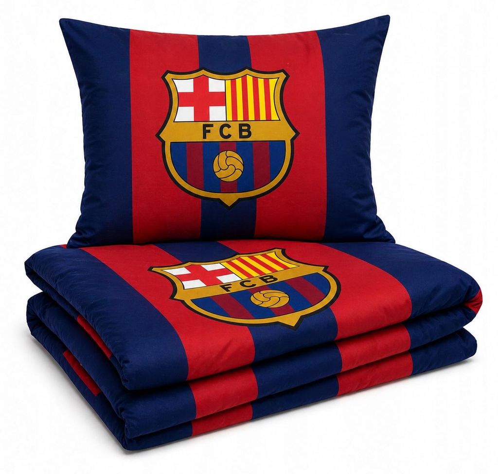 Bettwäsche Set FC Barcelona 135x200 cm Mikrofaser bunt Produktbild 