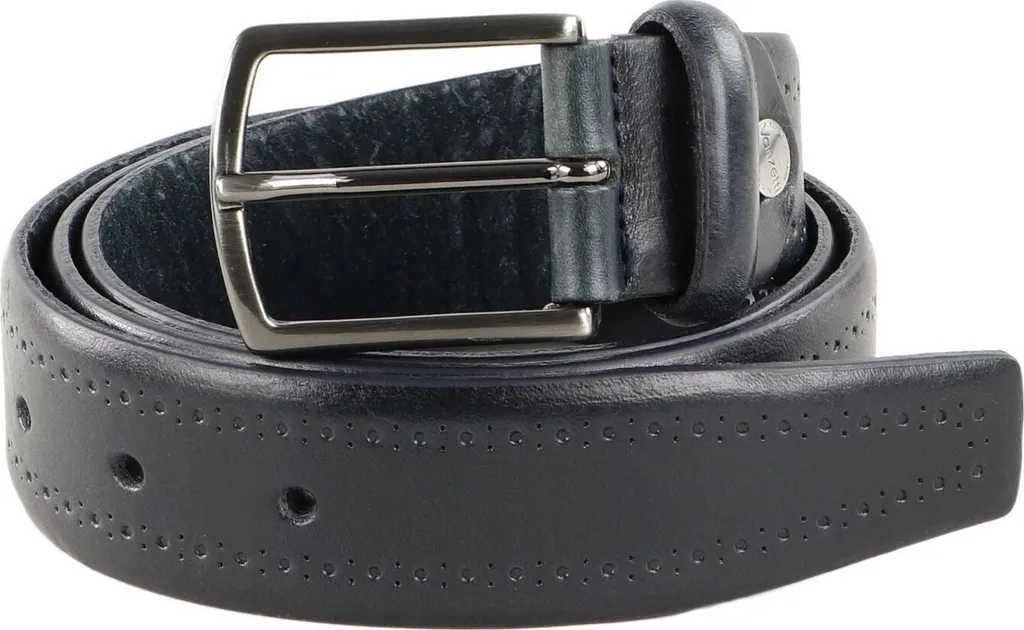 Vanzetti Cintura in Pelle Blu Marine W90 - Accessorio Business 3,5cm