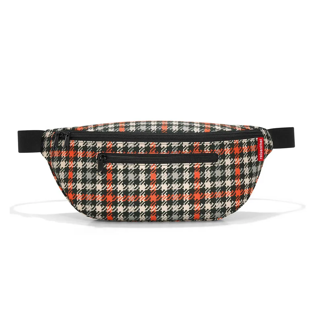 reisenthel beltbag M, Bauchtasche, Gürteltasche, Umhängetasche, Tasche, Polyestergewebe, Glencheck Red, 2 L, WY3068