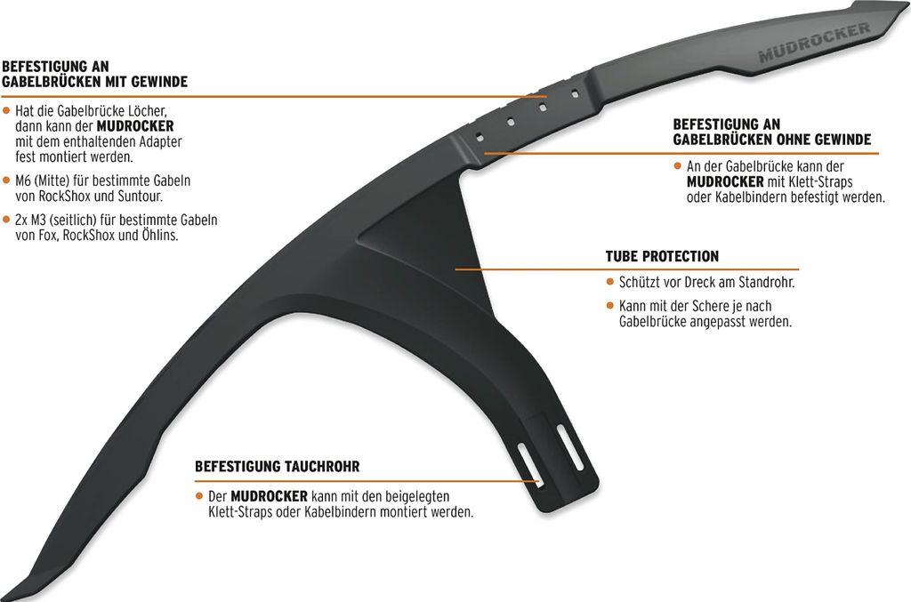 SKS Tôle d'insertion VR Mudrocker avant, 27.5'-29', noir Image du produit 