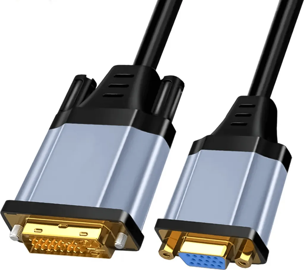 Adattatore Video Reagle DVI VGA Oro | Risoluzione 1080p | 12cm