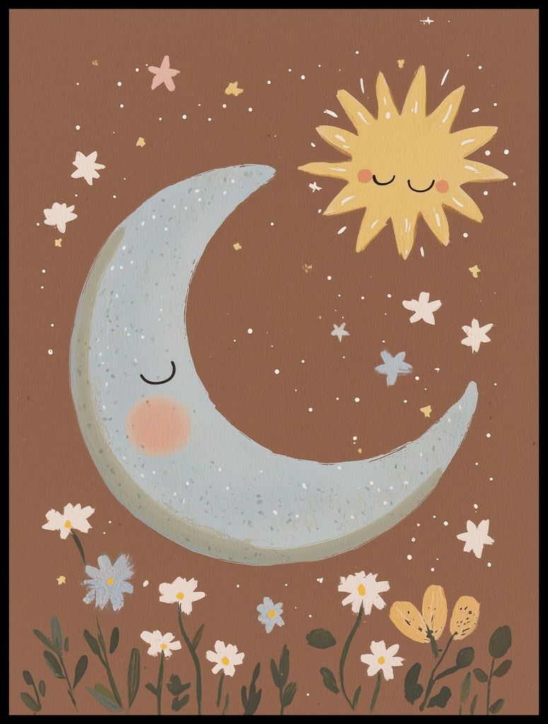 Poster 60x80cm Muster für Kinder, Mädchen und Jungen - Nacht