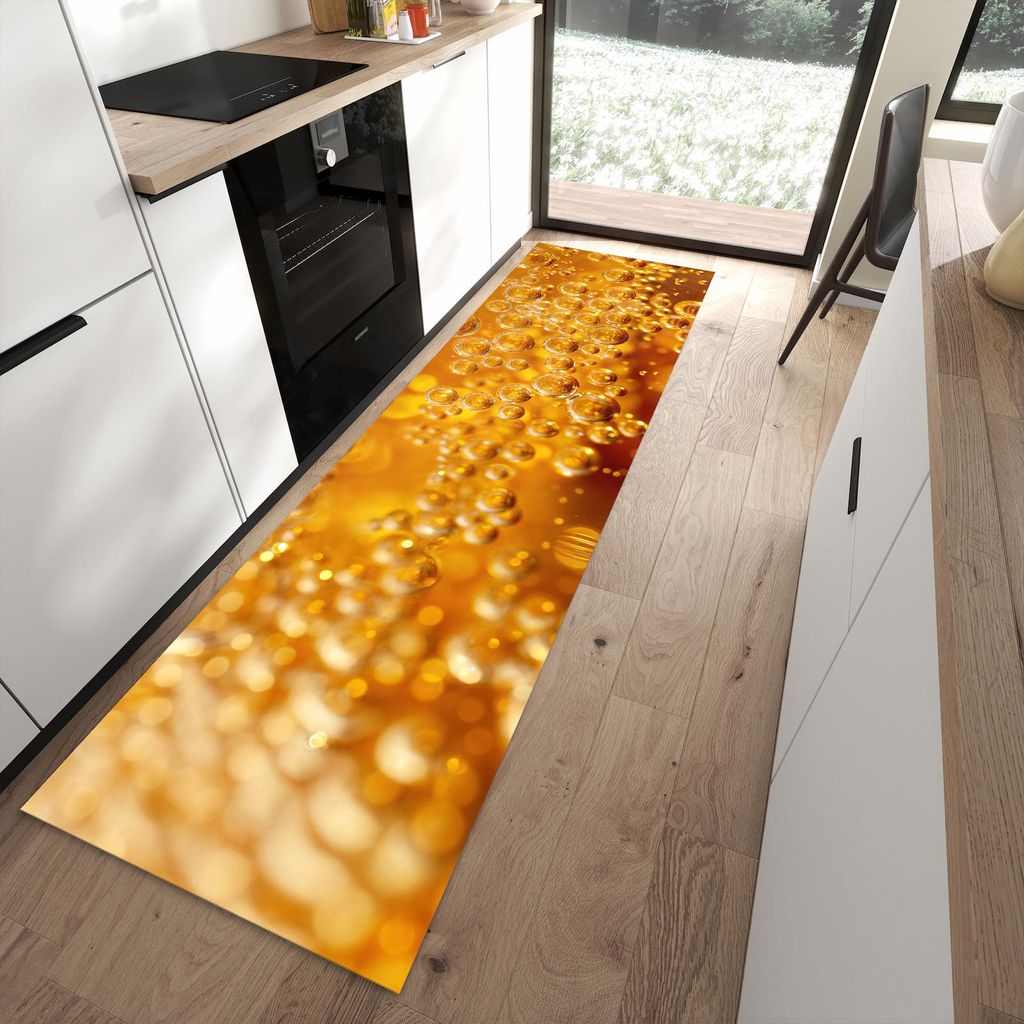 Küchenteppich 80x280cm rutschfest & abwischbar PVC Läufer - Sprudelnde Blasen