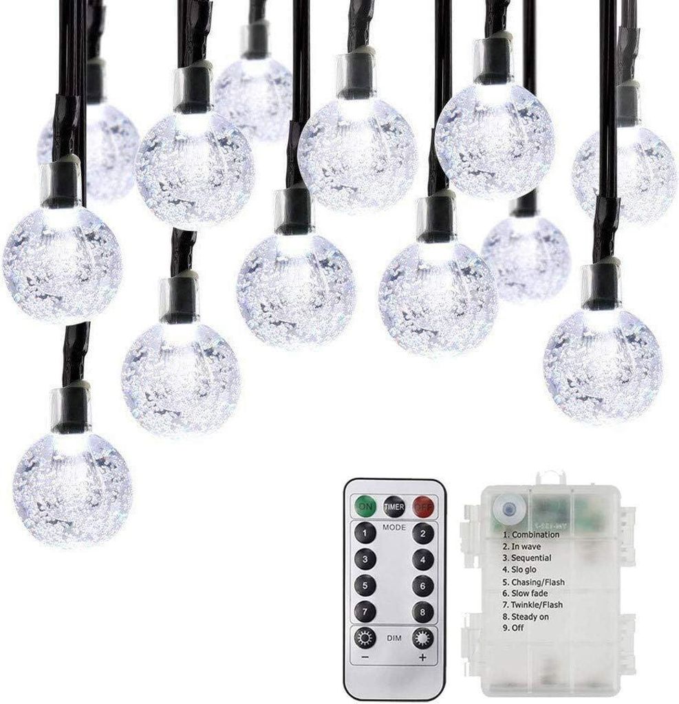 5 m Wetterfeste Outdoor Solar Lichterkette, 20 Balkon LED Lichter, Solar Deko für Außen - SOLSTICE Weiß